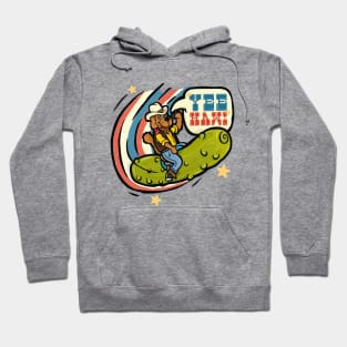 YEE HAW! - weird funny retro cowboy dog rodeo Hoodie